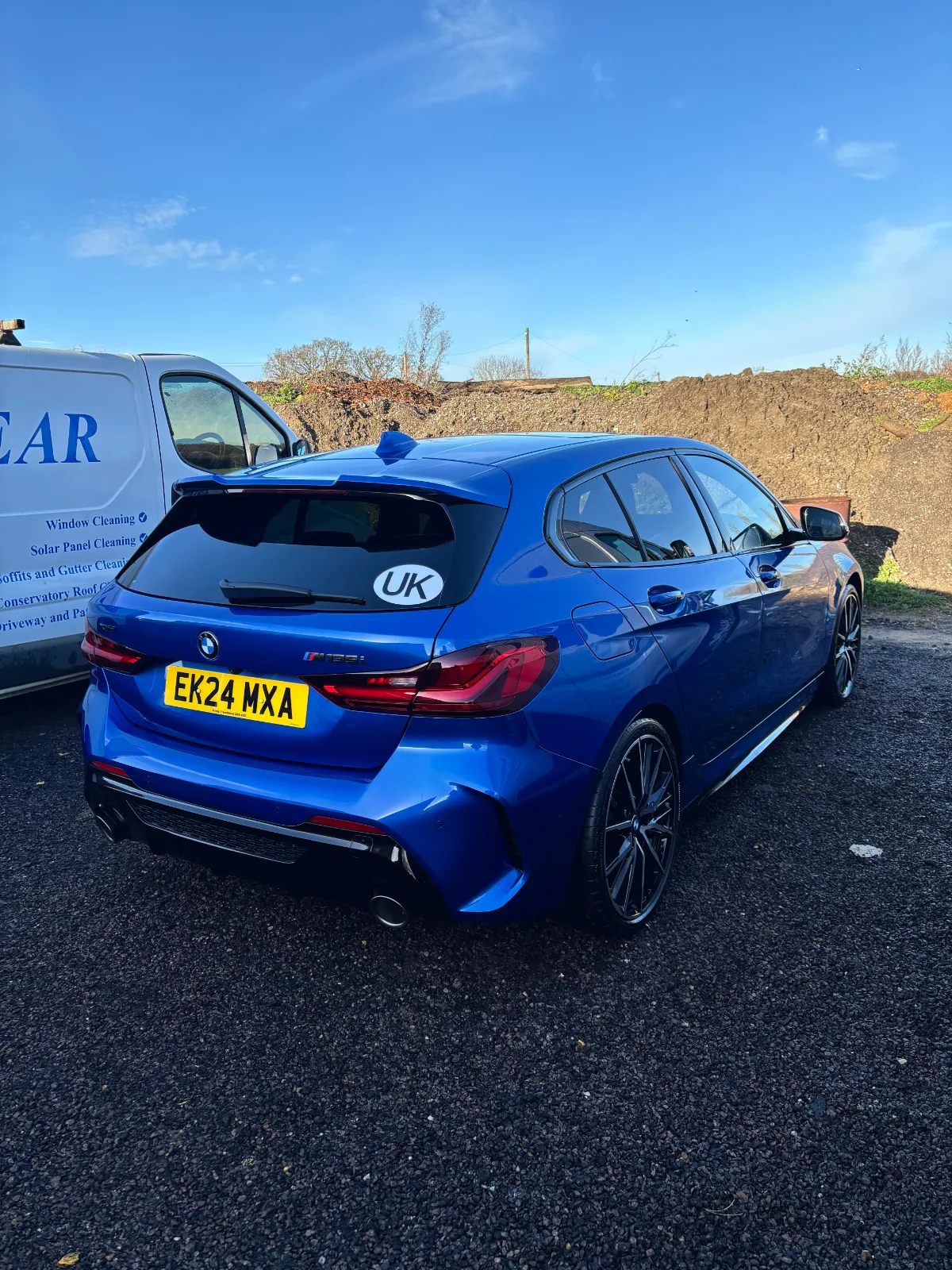 Blue BMW 1 Series rear after a D&J Detailing transformation