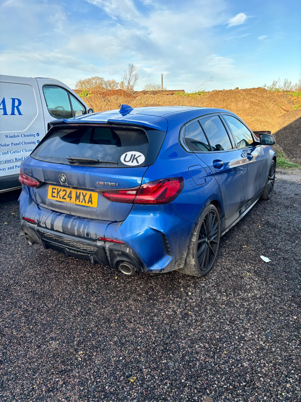Blue BMW 1 Series rear before a D&J Detailing transformation